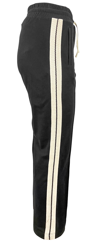 Palm Angels Monogram Track Pants in Black and Off-White - Discounts on Palm Angels at UAL