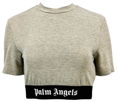 Palm Angels Logo Tape Tee in Gold - Discounts on Palm Angels at UAL