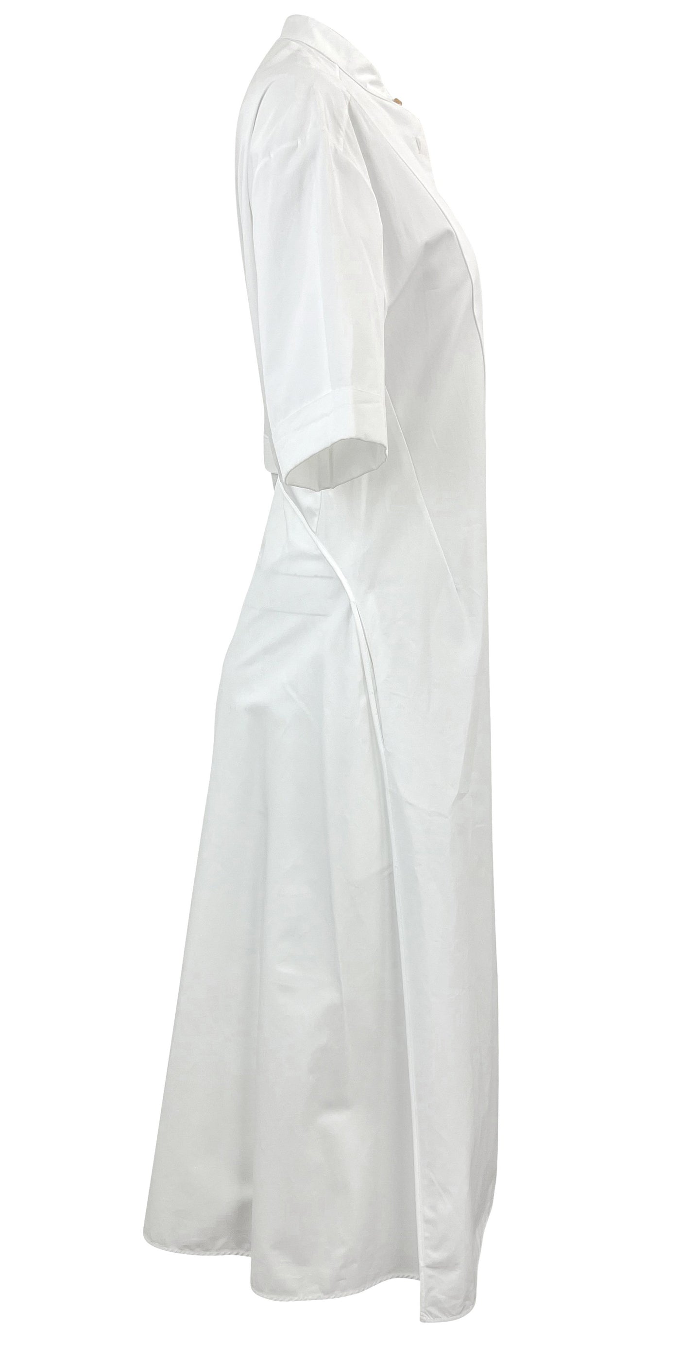 Jil Sander Cotton Shirt Dress in White - Discounts on Jil Sander at UAL