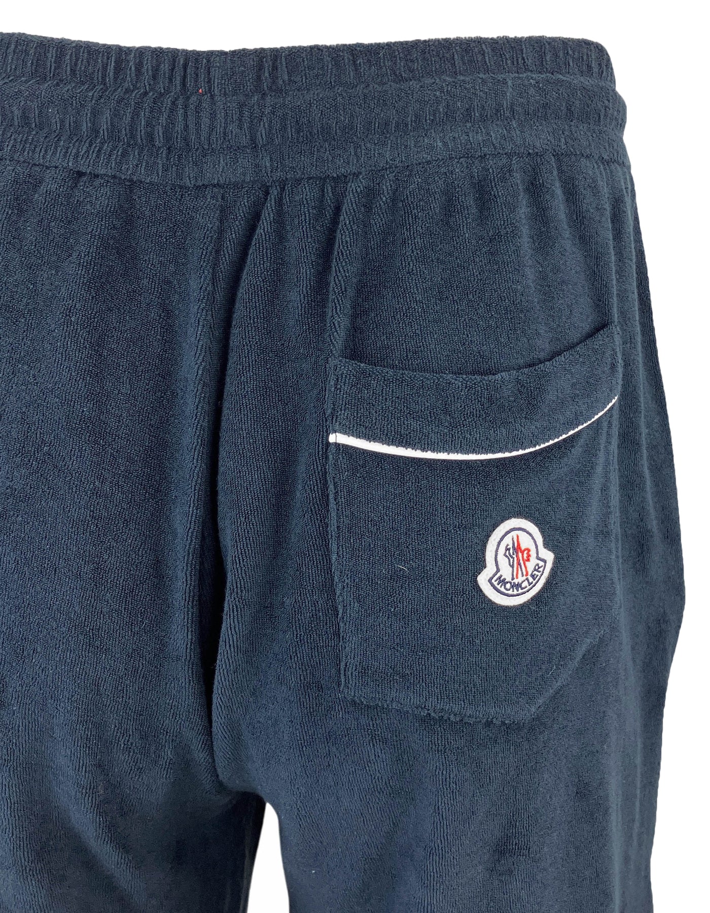 Moncler Terry Cloth Shorts in Navy - Discounts on Moncler at UAL