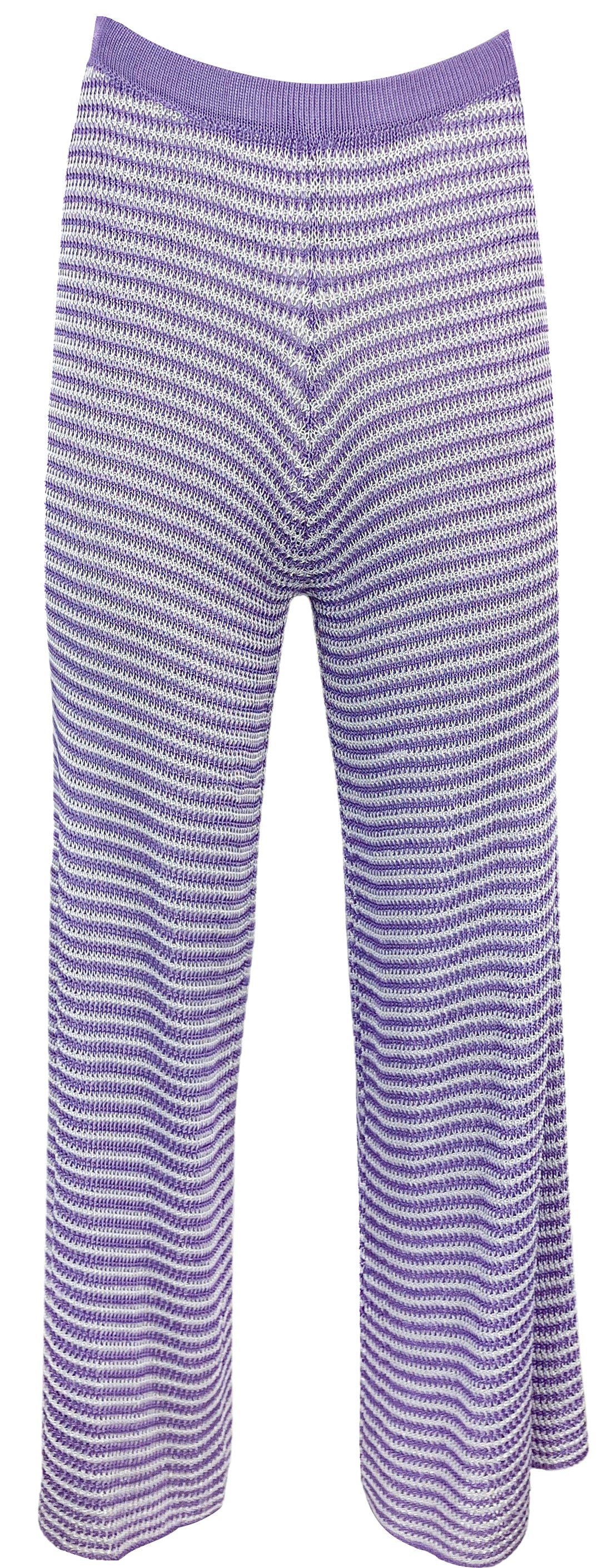 Calle del Mar Crochet Pants in Purple and White - Discounts on Calle del Mar at UAL