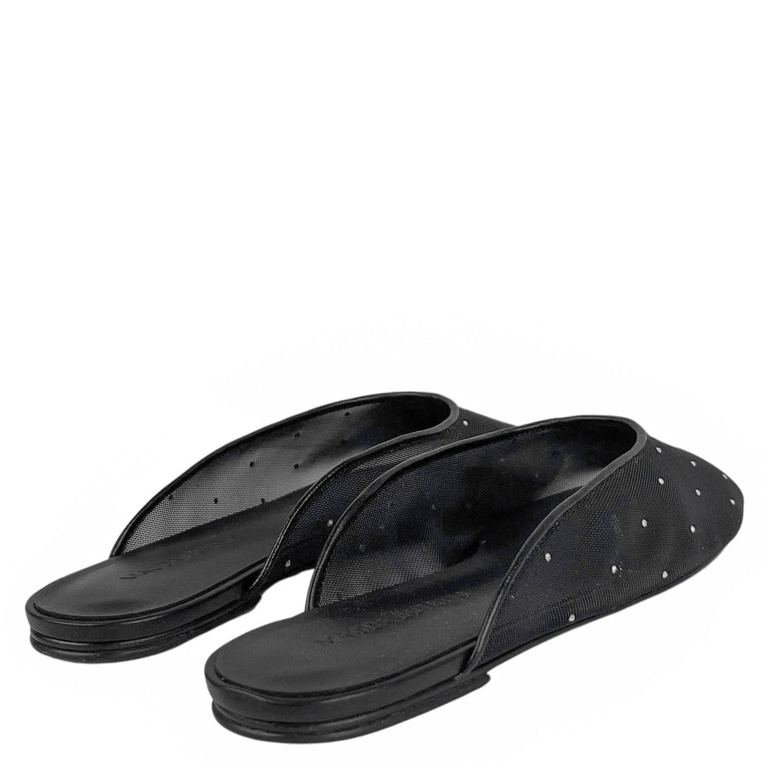 Magda Butrym Sheer Embellished Mules in Black