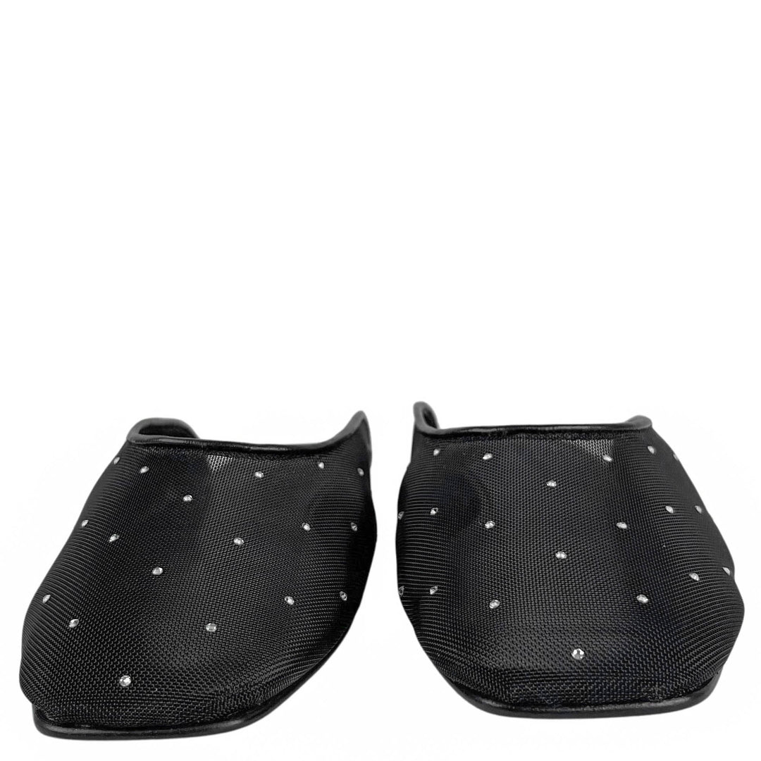 Magda Butrym Sheer Embellished Mules in Black