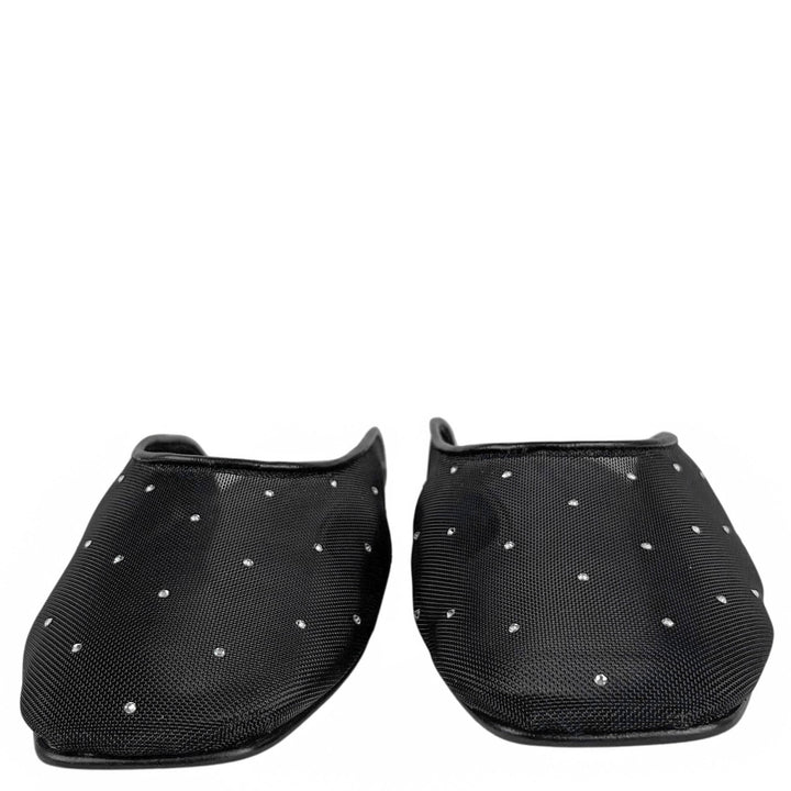 Magda Butrym Sheer Embellished Mules in Black