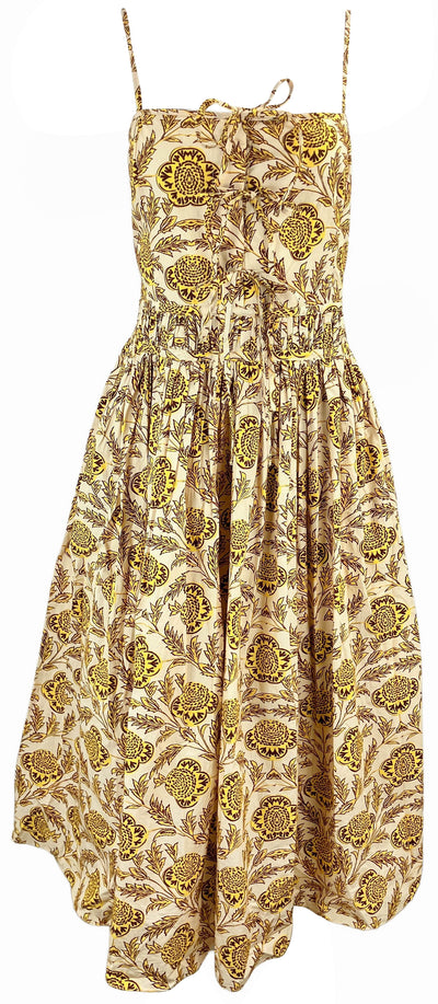 Rhode Katrina Dress in Garden of Dream Golden Floral - Discounts on Rhode at UAL