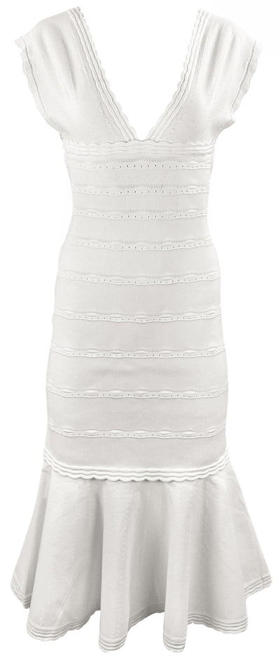 Victoria Beckham Sleeveless Flared Dress in White - Discounts on Victoria Beckham at UAL