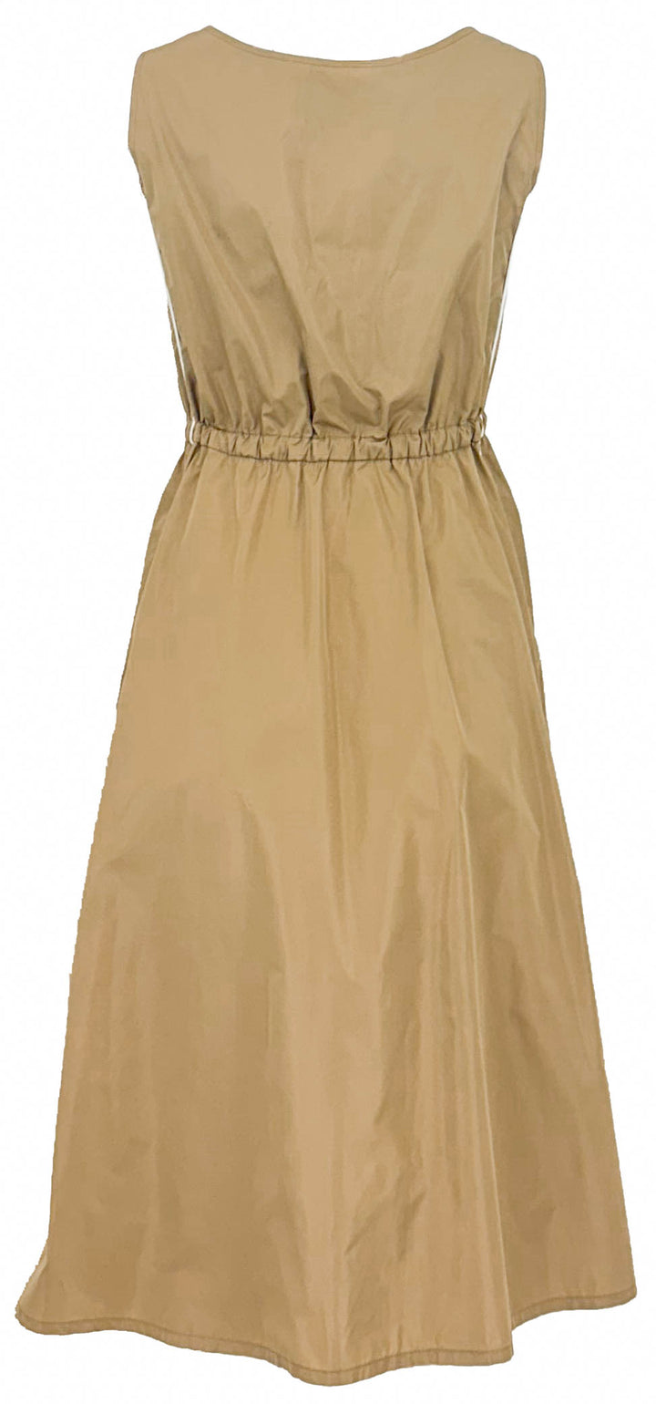 Miu Miu Tec Silk Dress in Sesame