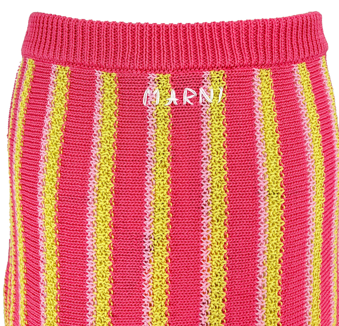 Marni Crochet Mini Skirt in Pink Gummy - Discounts on Marni at UAL