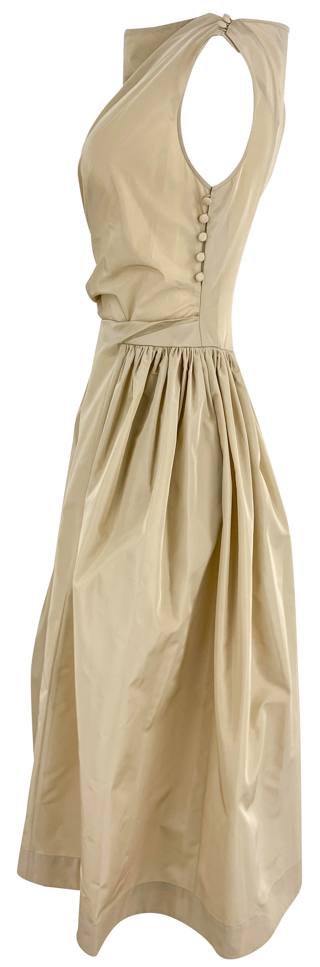 Simone Rocha Hip Detail Draped Bind Dress in Stone