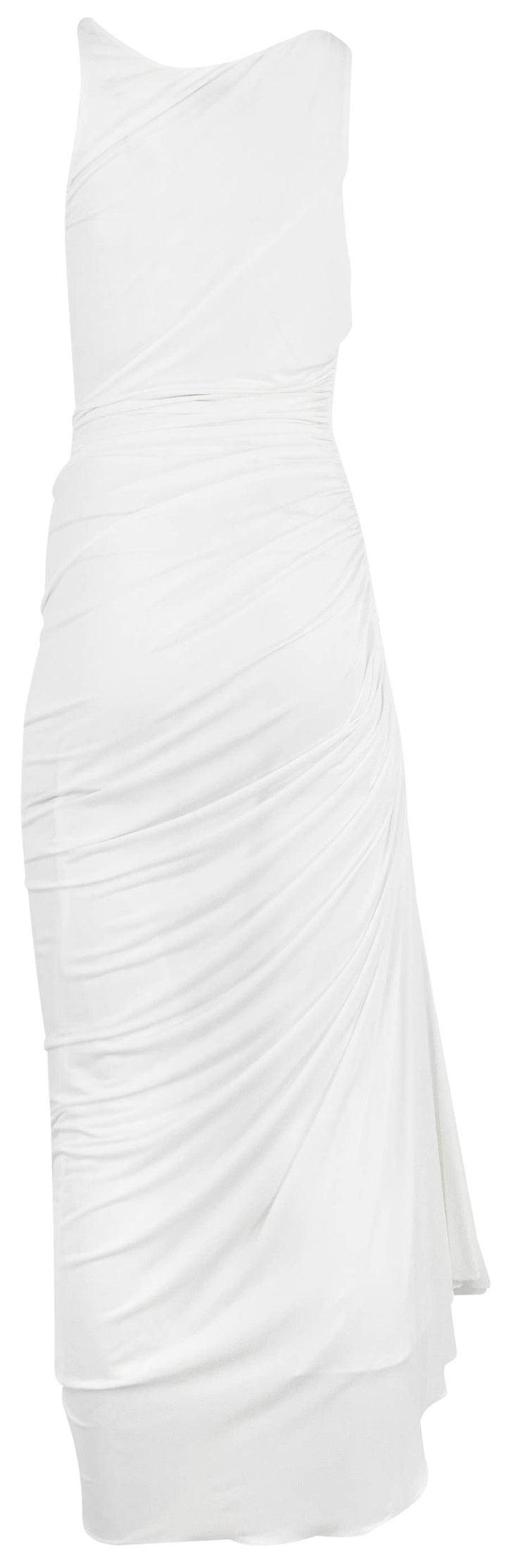 Alaia Gathered Jersey Knit Dress in Blanc - Discounts on Alaïa at UAL
