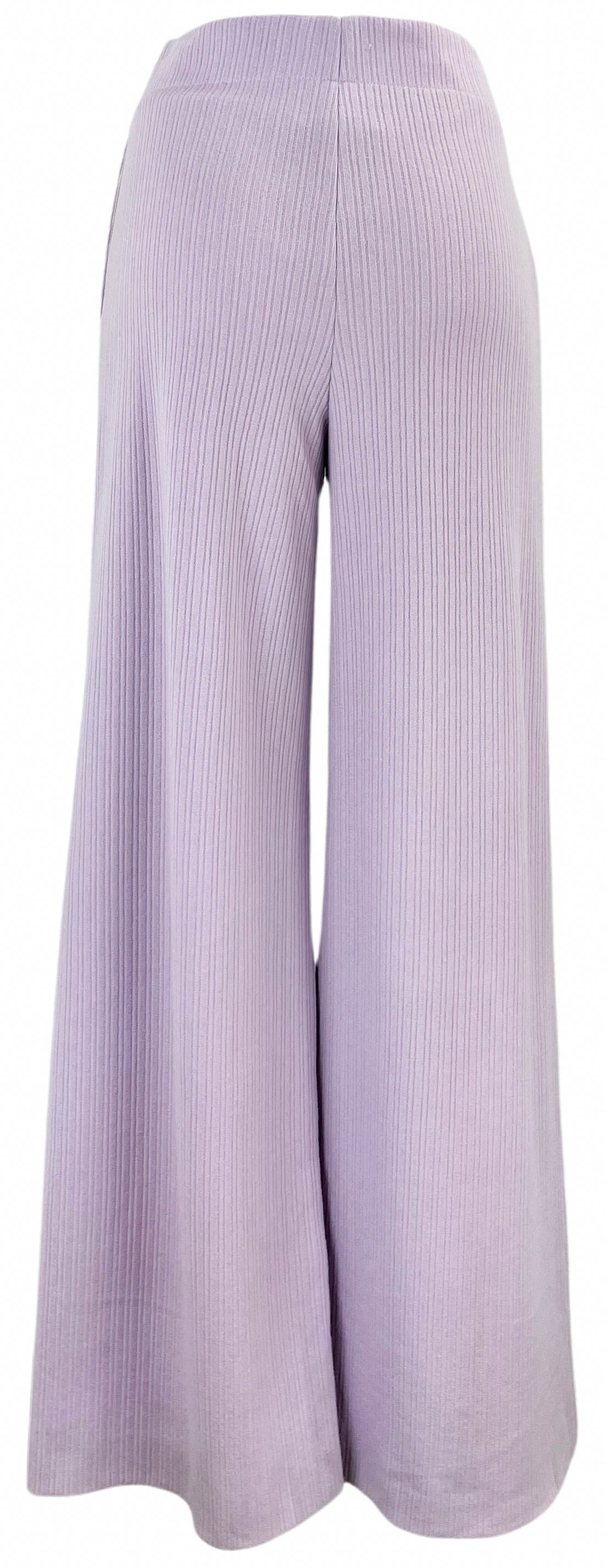 Nells Nelson Joelle Rib Knit Trouser in Lavender - Discounts on Nells Nelson at UAL