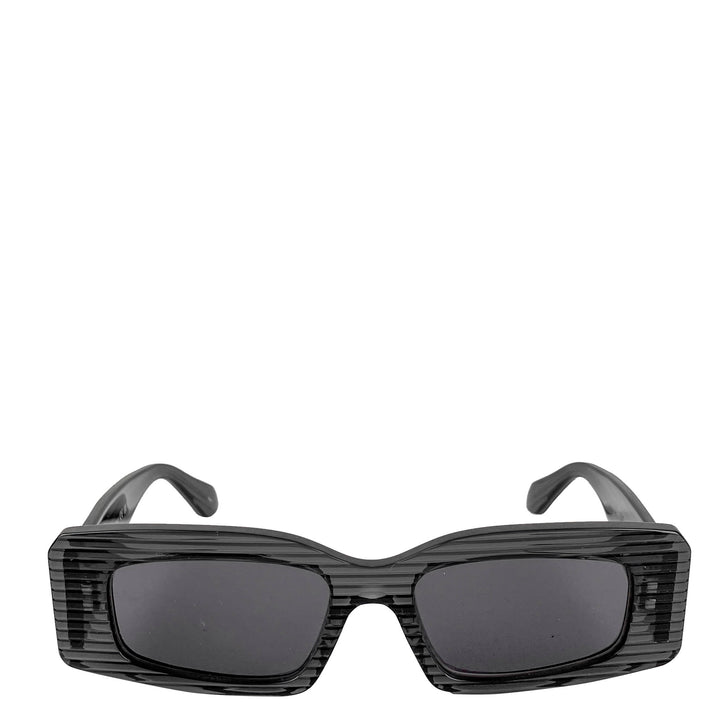 Alaïa Ribbed Rectangle Sunglasses in Black - Discounts on Alaïa at UAL