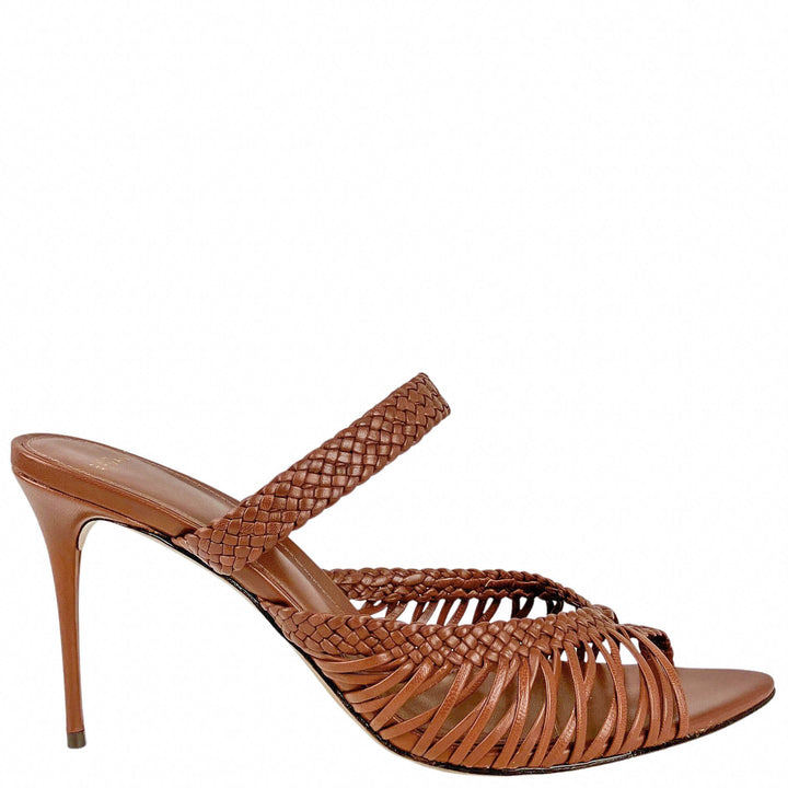 Alexandre Birman Woven Heels in Chocolate