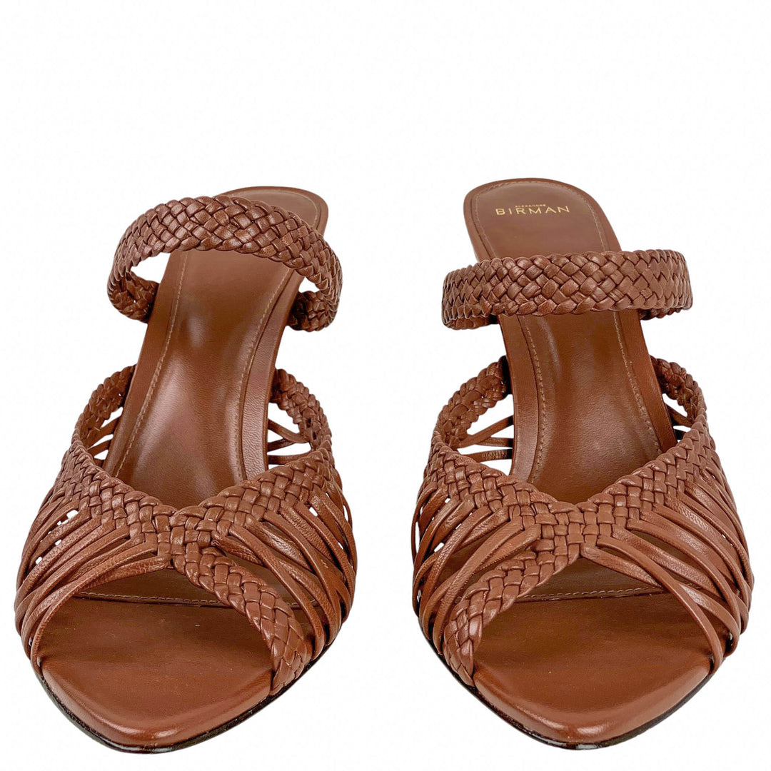 Alexandre Birman Woven Heels in Chocolate