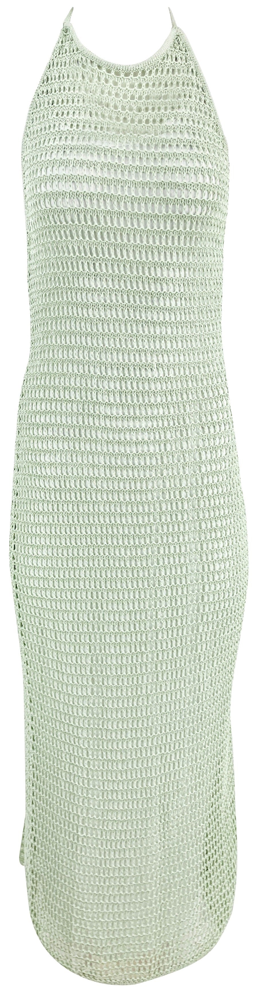 Staud Crochet Jane Coverup Dress in Pale Jade - Discounts on Staud at UAL
