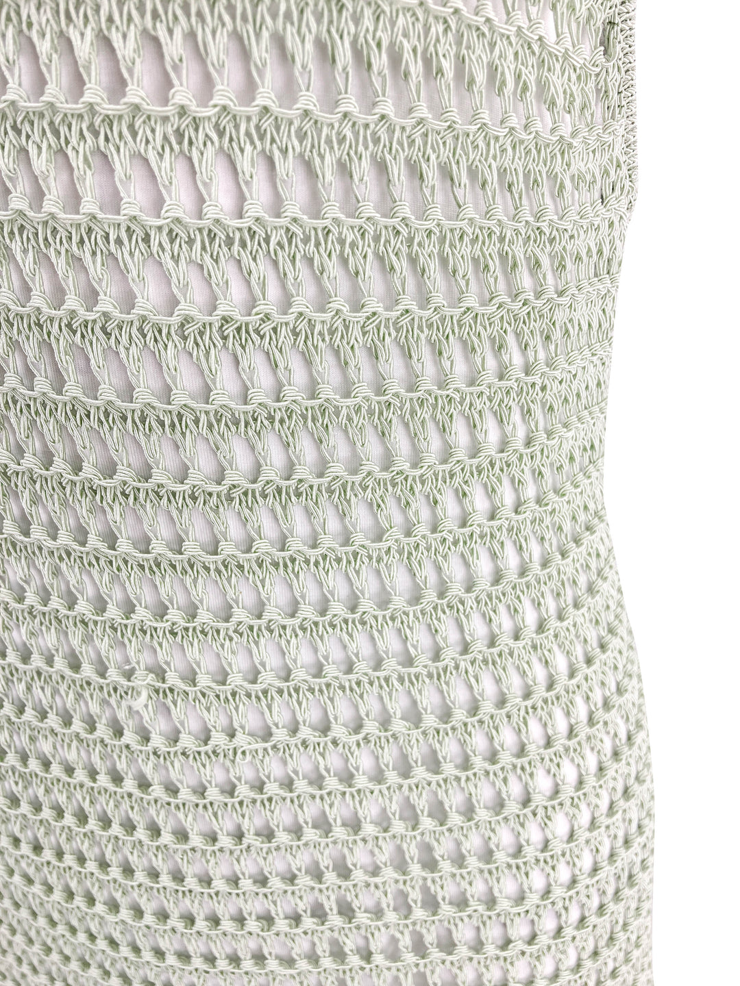 Staud Crochet Jane Coverup Dress in Pale Jade