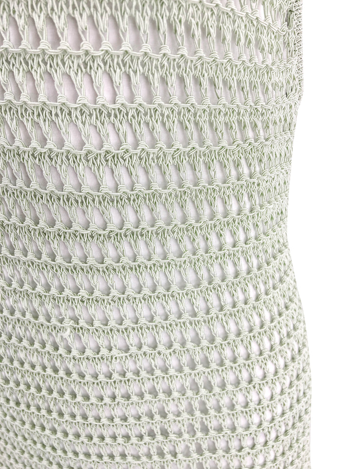 Staud Crochet Jane Coverup Dress in Pale Jade