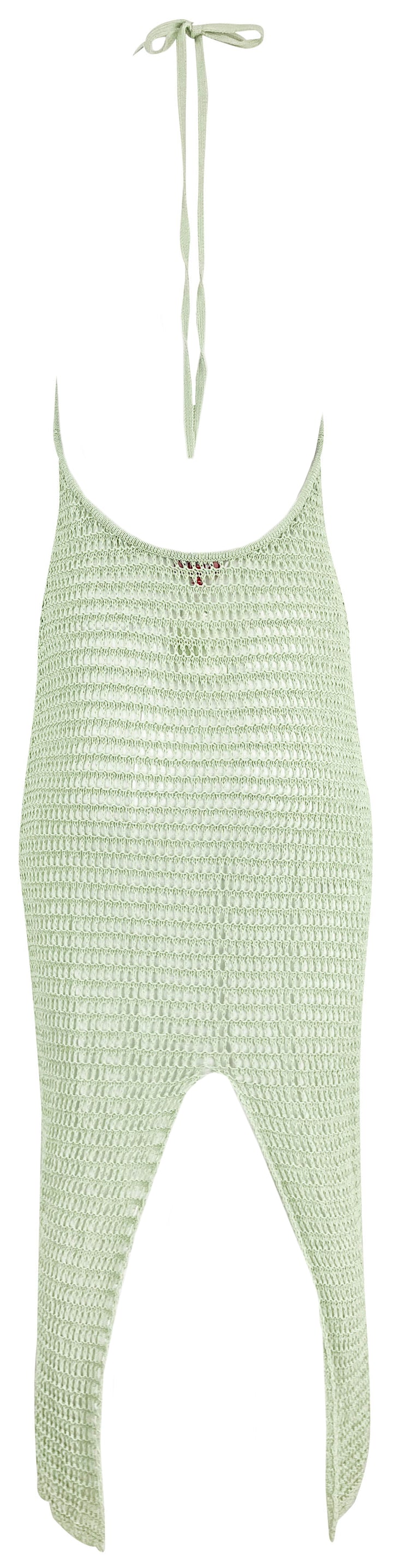 Staud Crochet Jane Coverup Dress in Pale Jade