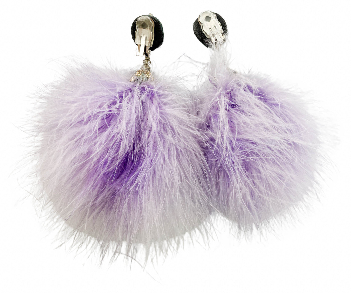 Exclusive Designer Pom Earrings in Lavender - Discounts on Exclusive Designer at UAL
