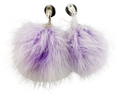 Exclusive Designer Pom Earrings in Lavender - Discounts on Exclusive Designer at UAL