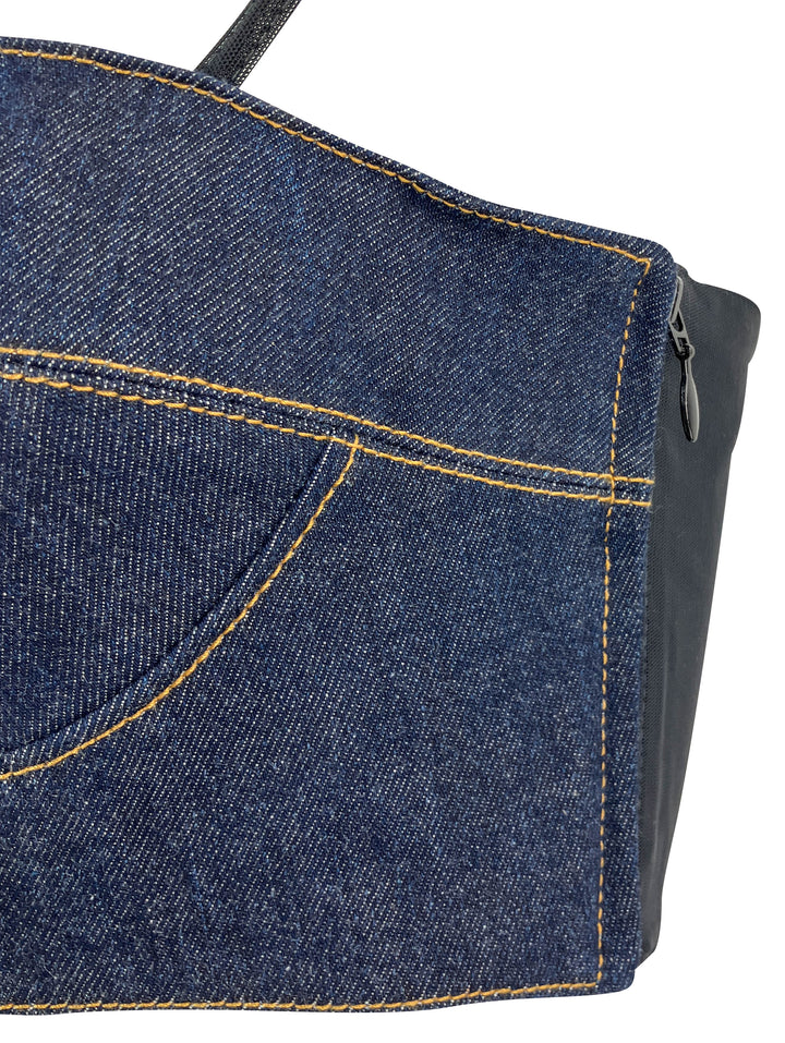 Alaïa Denim Bra Top in Blue - Discounts on Alaïa at UAL