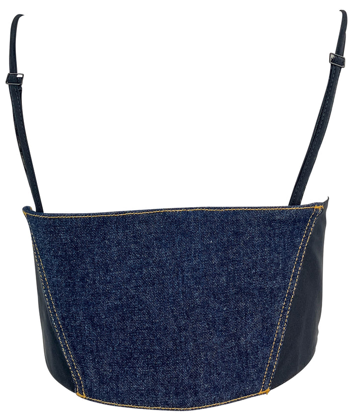 Alaïa Denim Bra Top in Blue - Discounts on Alaïa at UAL