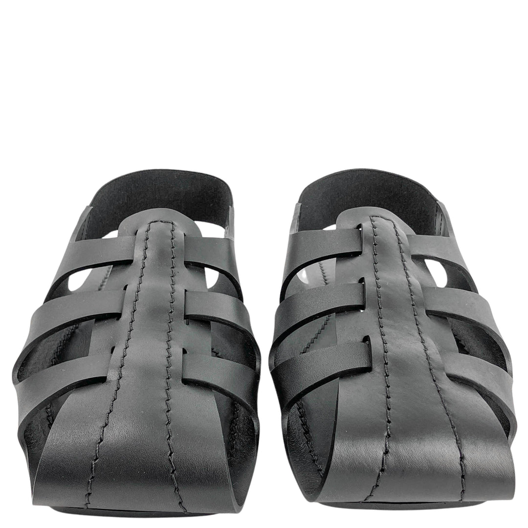 Alaïa Flat Double-Sided Calfskin Sandals in Black