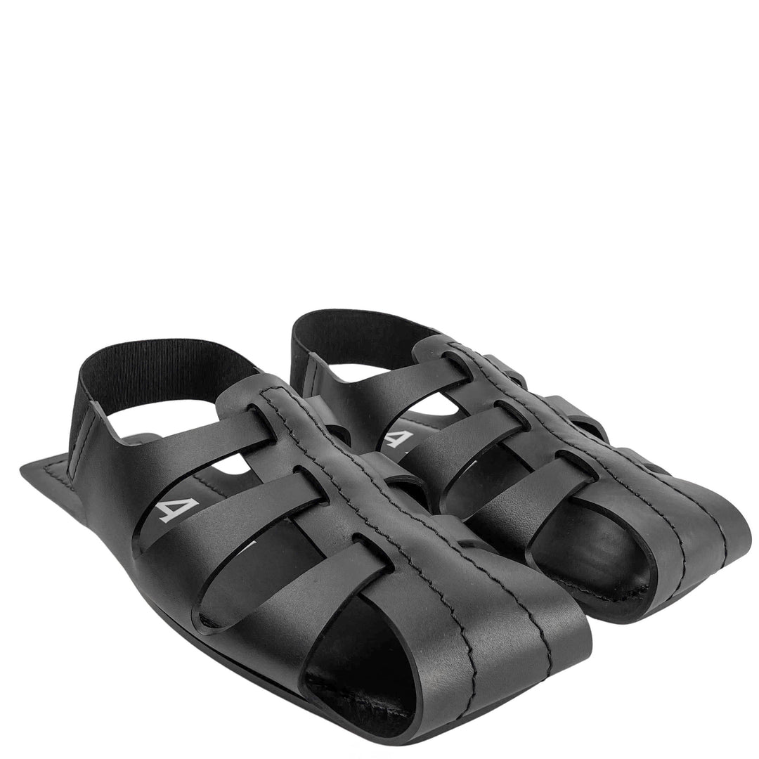Alaïa Flat Double-Sided Calfskin Sandals in Black