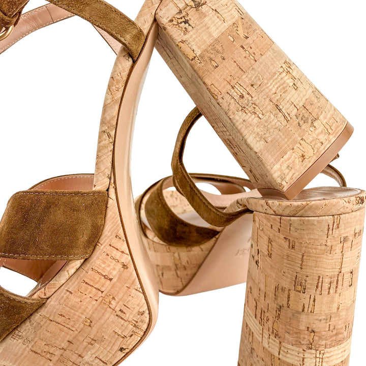 Gianvito Rossi Bebe Suede Heels in Texas/Cork - Discounts on Gianvito Rossi at UAL