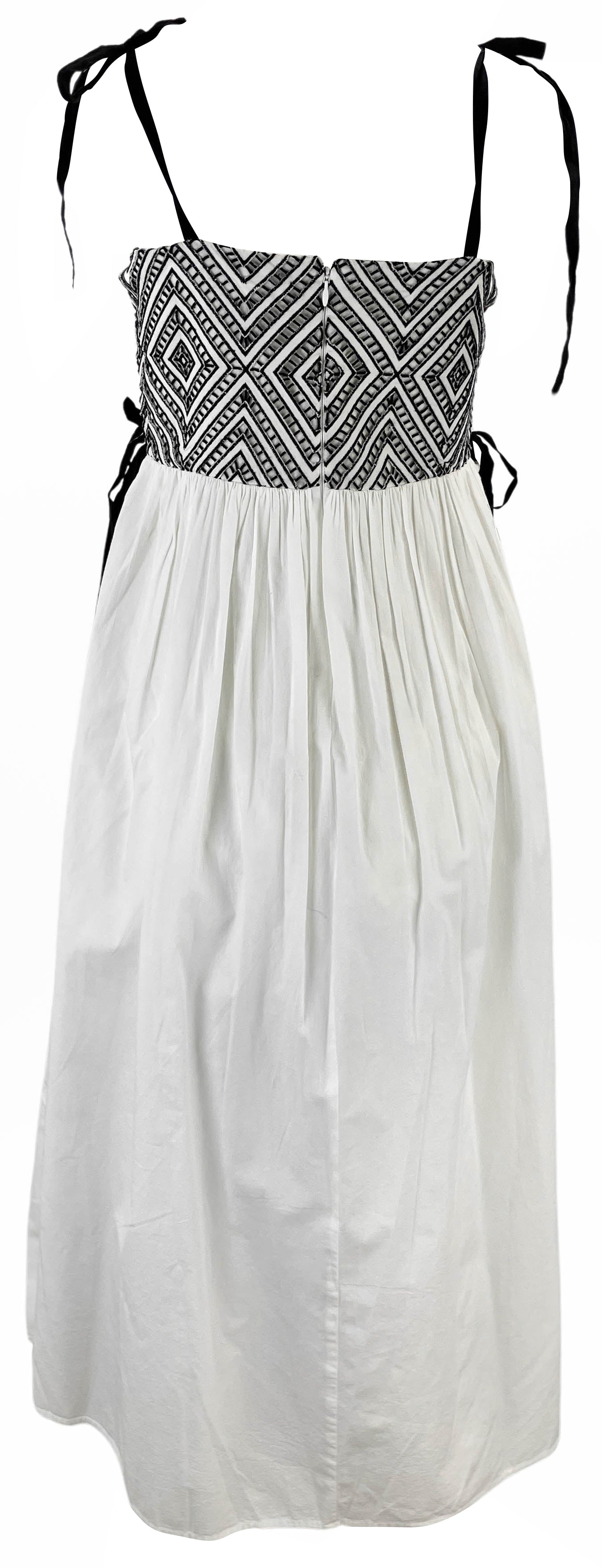 Tanya Taylor Yasmine Dress in Optic White/Black - Discounts on Tanya Taylor at UAL