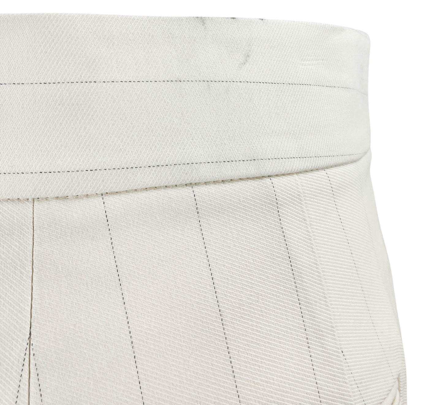 Khaite Banton Pants in Cream and Black Pinstripe - Discounts on Khaite at UAL