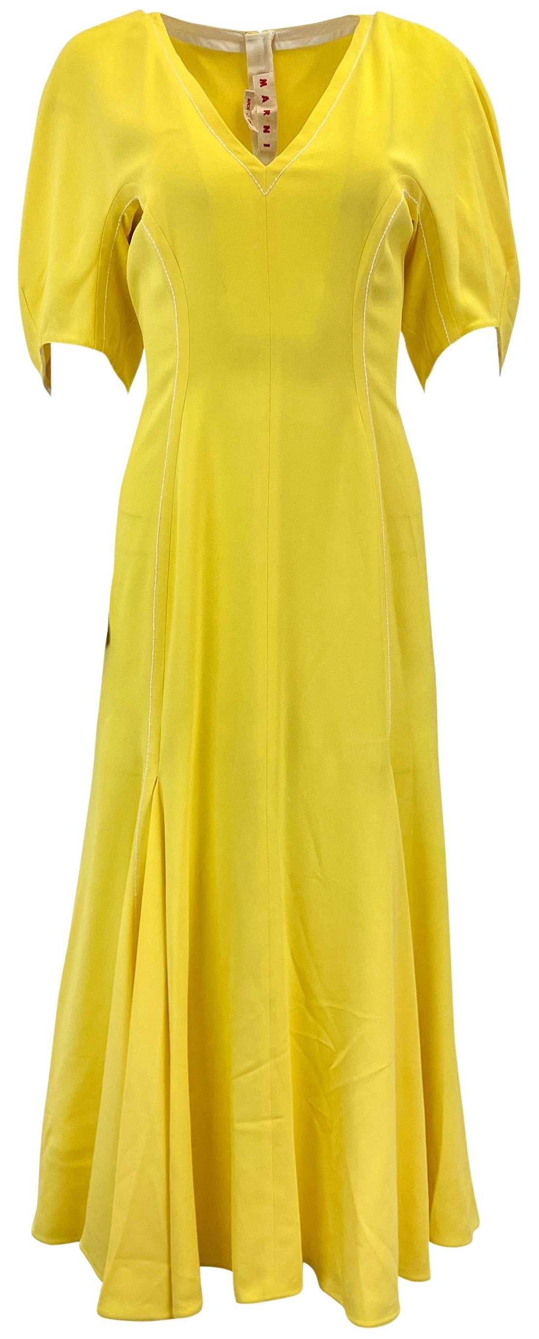 Marni Kimono Flared Dress in Yellow - Discounts on Marni at UAL