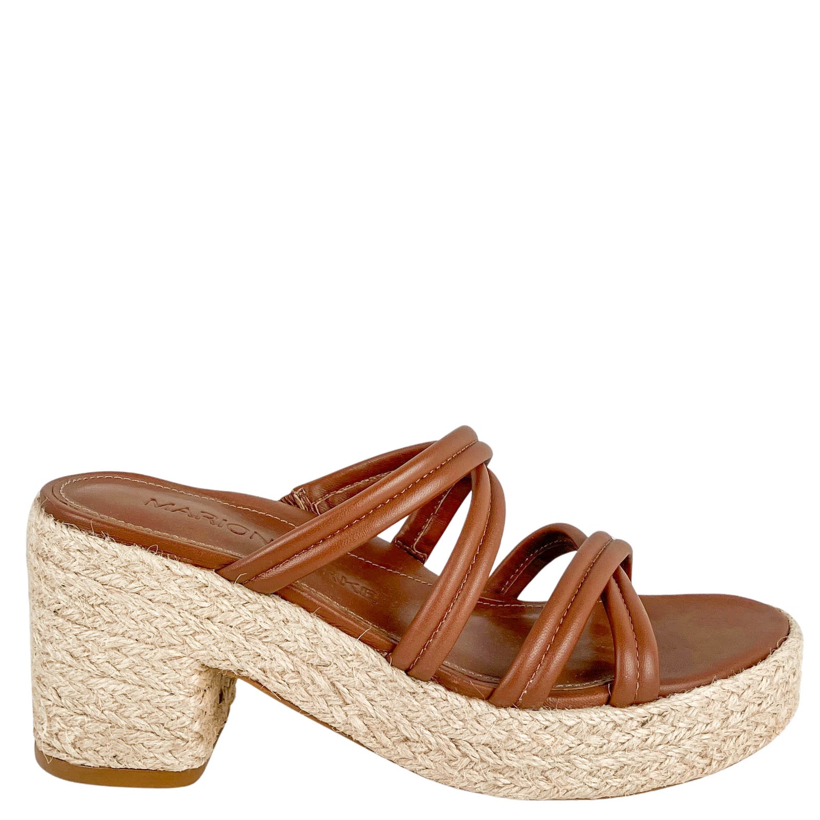 Marion Parke Adrian Platform Sandals Brown and Natural - Discounts on Marion Parke at UAL