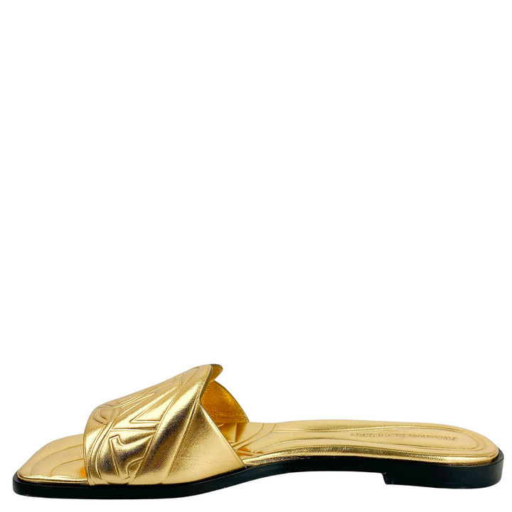 Alexander McQueen Silk Leather Slide Sandals - Discounts on Alexander McQueen at UAL