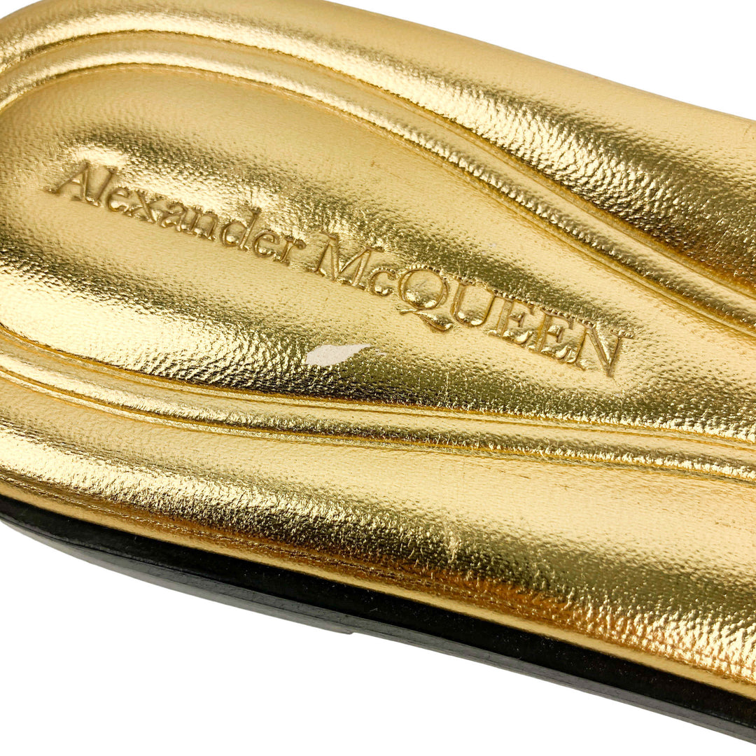 Alexander McQueen Silk Leather Slide Sandals - Discounts on Alexander McQueen at UAL