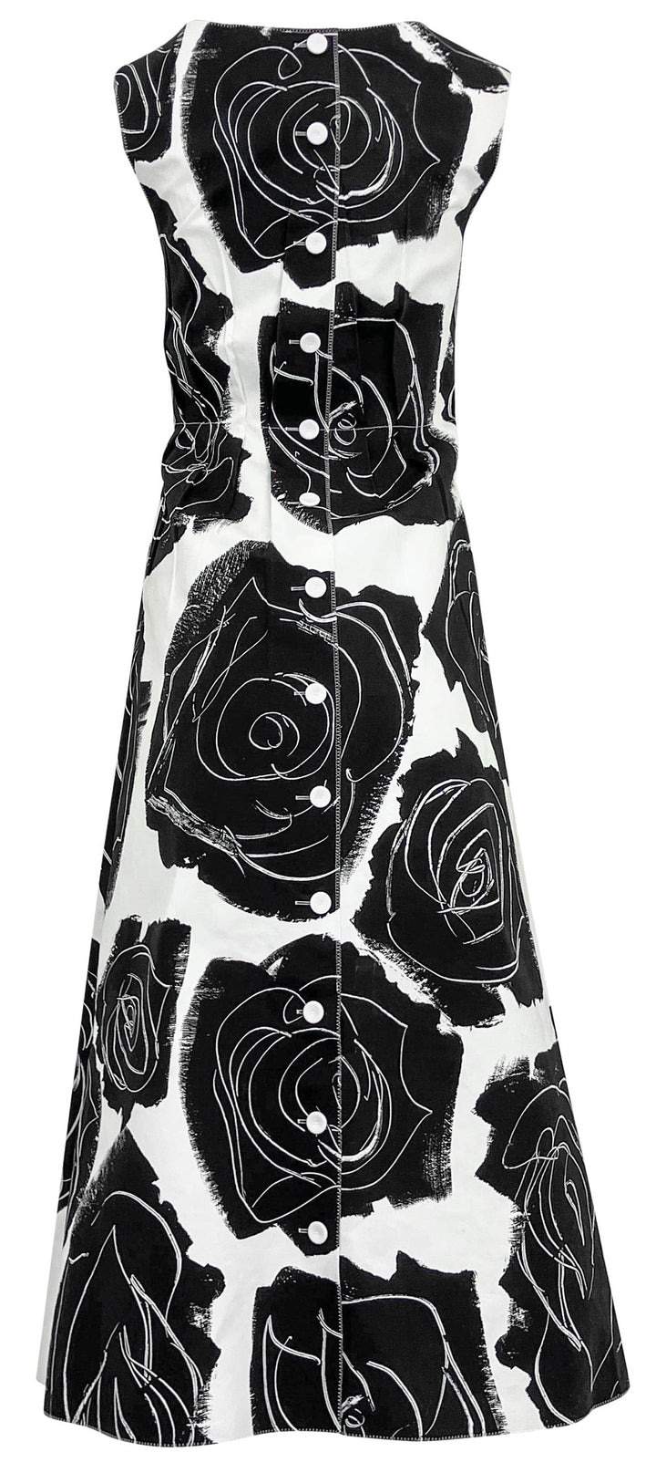 Marni Rose Print Dress in Black and White - Discounts on Marni at UAL