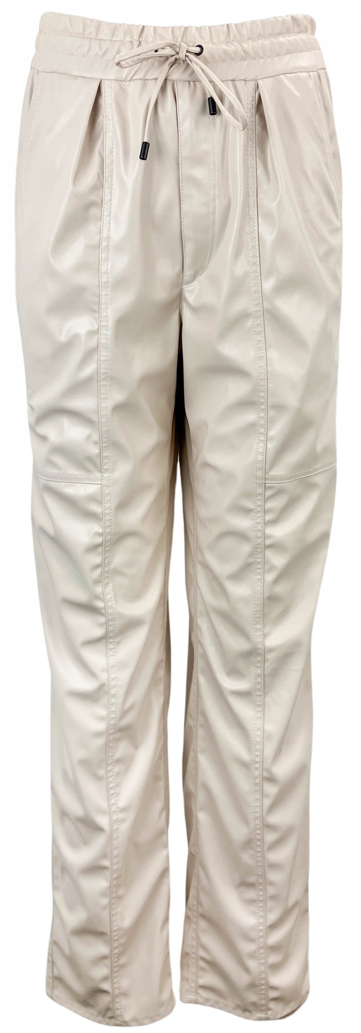 Isabel Marant Étoile Brina Faux Leather Pants in Chalk - Discounts on Isabel Marant at UAL