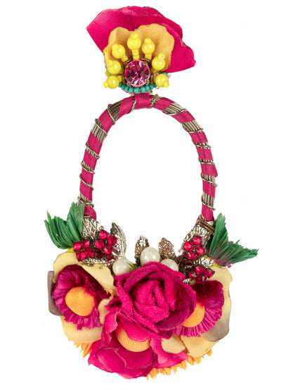 Exclusive Designer Basket Motif Earrings in Pink Multi - Discounts on Exclusive Designer at UAL