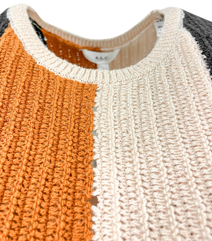 A.L.C. Marco Striped Crop Tank Top in Black Multi - Discounts on A.L.C. at UAL