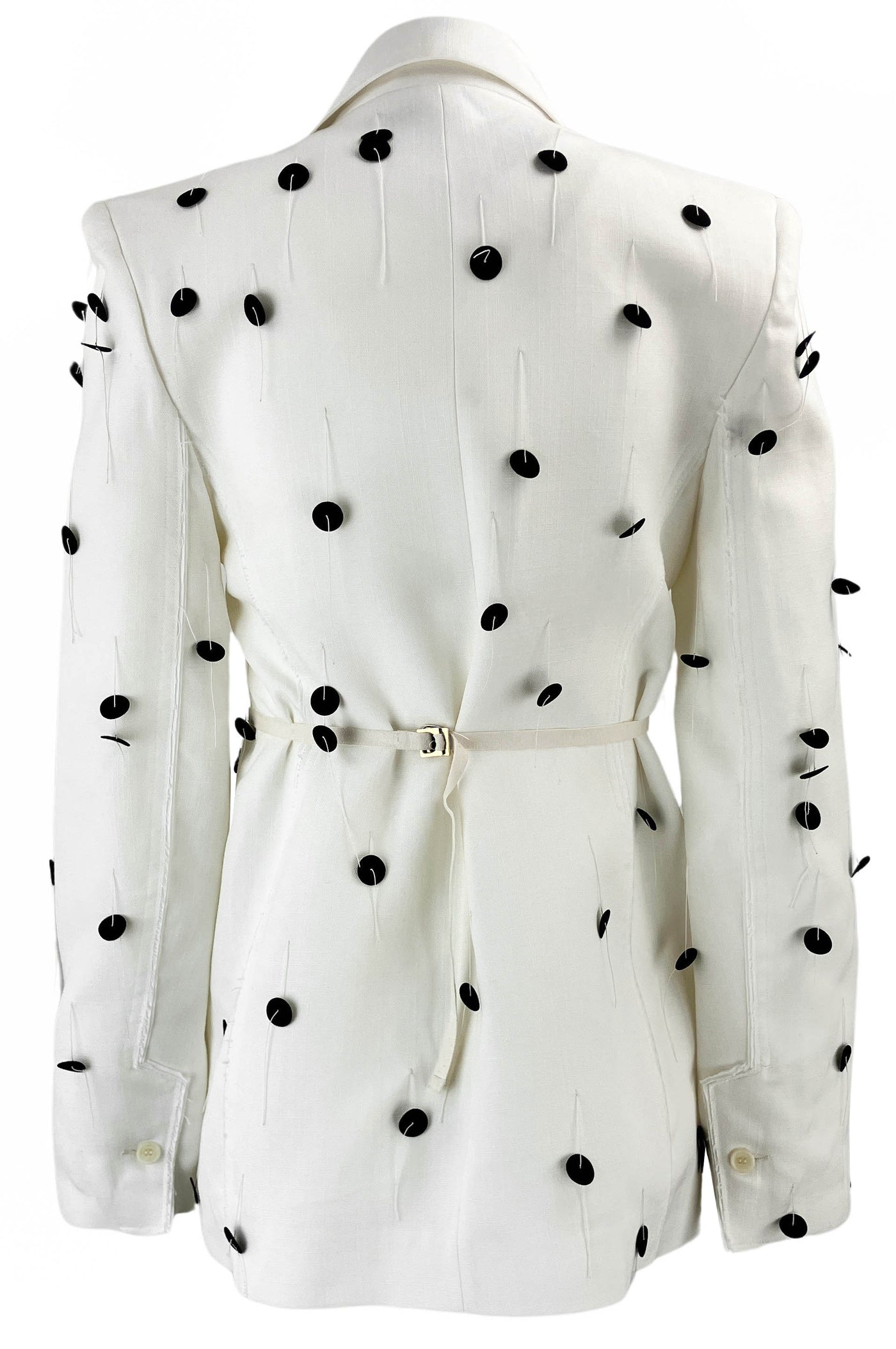 Jacquemus Caraco Brodée Blazer in White and Black - Discounts on Jacquemus at UAL
