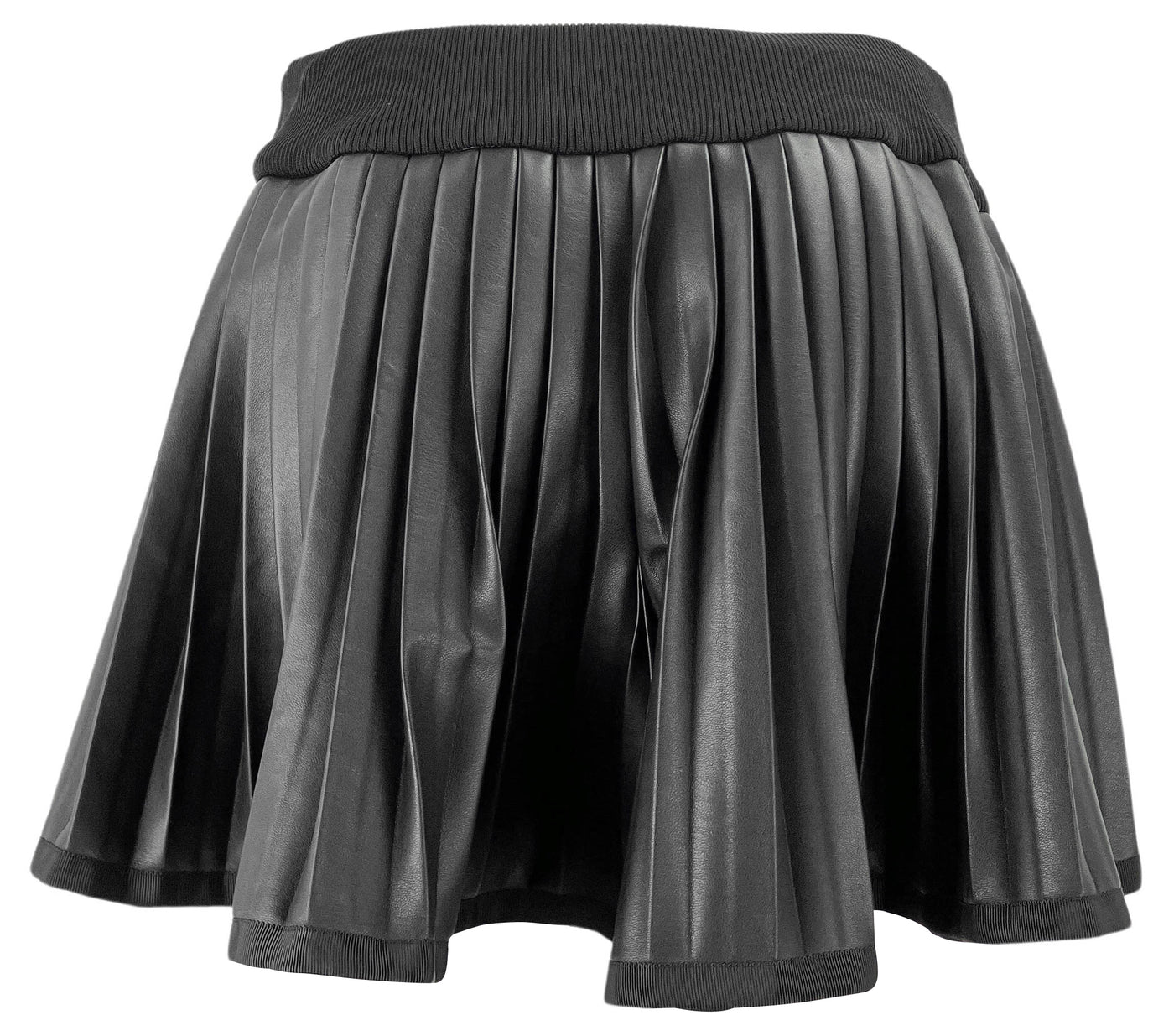 sacai Faux Leather Pleated Shorts in Black - Discounts on Sacai at UAL