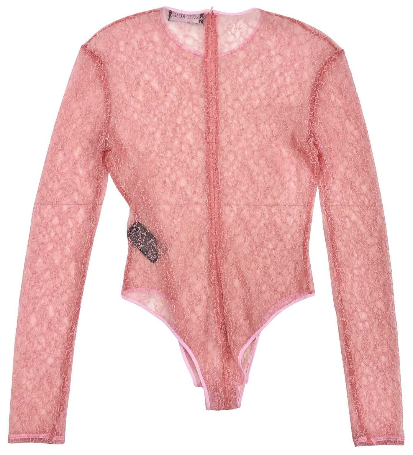 David Koma Long Sleeve Lace Bodysuit in Pink - Discounts on David Koma at UAL