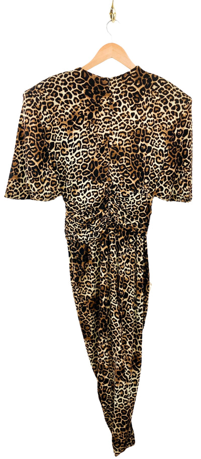 Alexandre Vauthier Leopard Print Jersey Dress in Brown - Discounts on Alexandre Vauthier at UAL