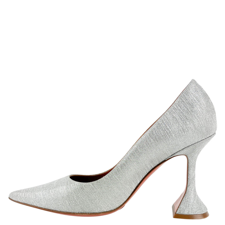 Amina Muaddi Ami Pumps in Brushed Silver - Discounts on Amina Muaddi at UAL
