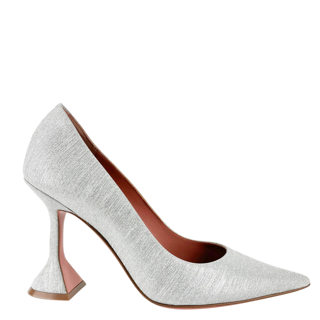 Amina Muaddi Ami Pumps in Brushed Silver - Discounts on Amina Muaddi at UAL