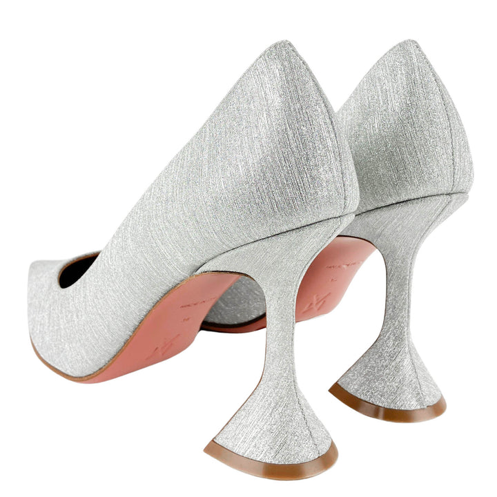 Amina Muaddi Ami Pumps in Brushed Silver - Discounts on Amina Muaddi at UAL