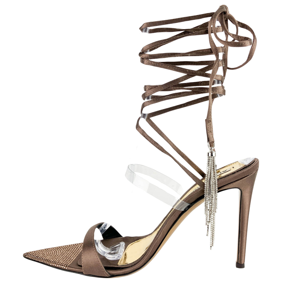 Alexandre Vauthier Ave Sandals in Chocolate Brown