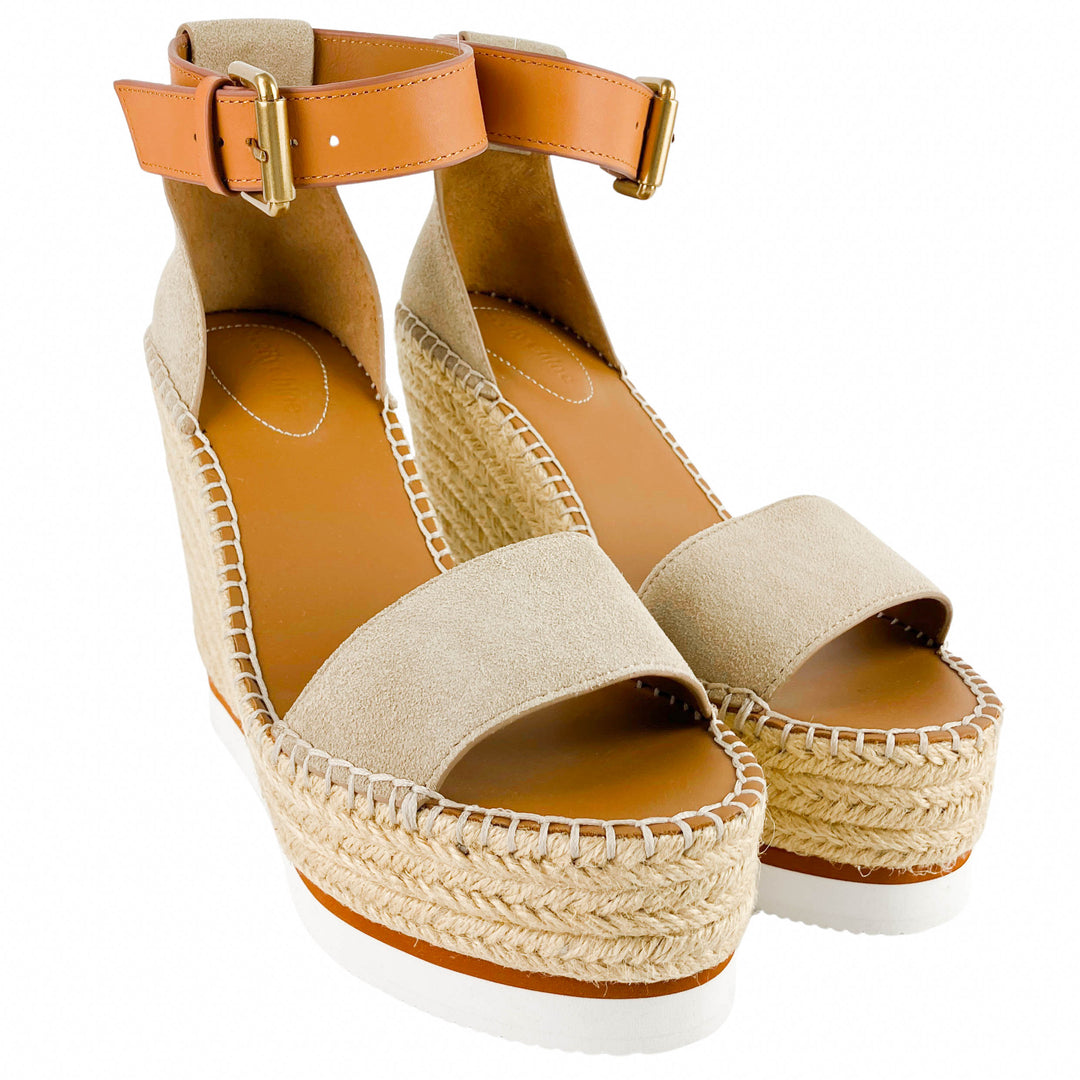 See By Chloé Glyn Espadrille Wedge Sandals in Beige