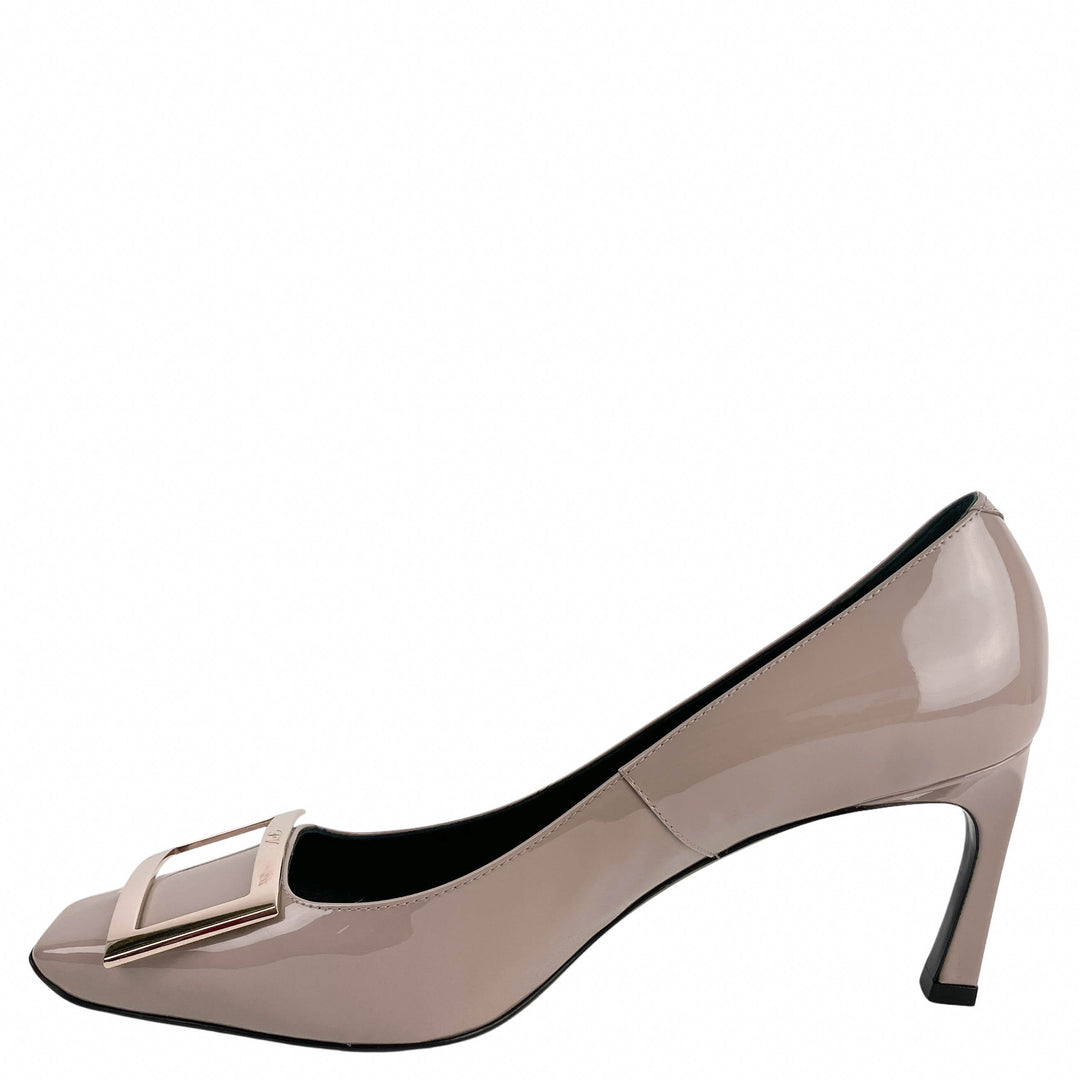 Roger Vivier Belle Vivier Trompette Leather Pumps in Cement