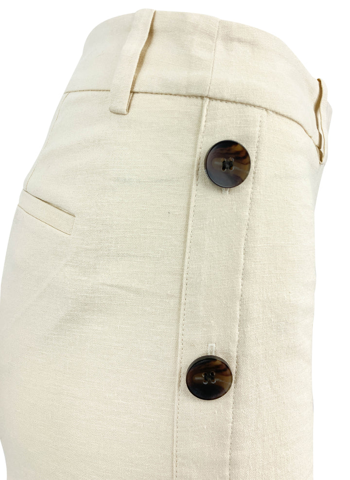 Derek Lam 10 Crosby Carter Wide-Leg Button Detail Trousers in Sorbet - Discounts on Derek Lam at UAL